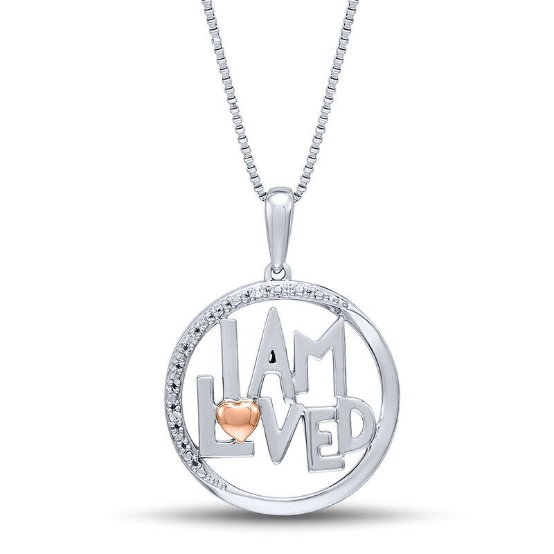 Diamond &quot;I am Loved&quot; Pendant in Sterling Silver
