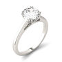 Round Moissanite Solitaire Ring in 14K White Gold &#40;1 1/2 ct.&#41;