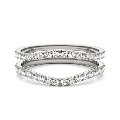 Lab Created Moissanite Curved Ring Insert in 14K White Gold