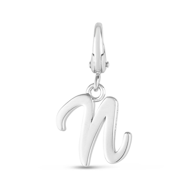Letter N Charm in Sterling Silver