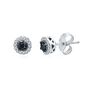 1/4 ct. tw. Black &amp; White Diamond Halo Stud Earrings in Sterling Silver