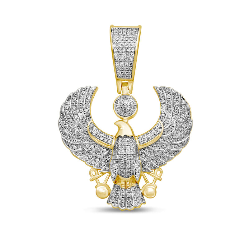 Men&rsquo;s Eagle Charm with Diamonds in 10K Yellow Gold &#40;5/8 ct. tw.&#41;