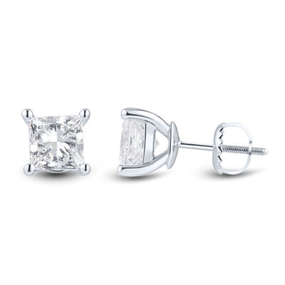 Lab Grown Diamond Princess-Cut Martini Stud Earrings in 14K Gold (2 ct. tw.)