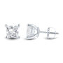Lab Grown Diamond Stud Earrings with Princess-Cut Solitaires