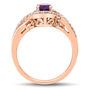 Oval Amethyst &amp; Lab Created White Sapphire Ring in 10K Rose Gold