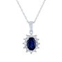 Lab Created Blue &amp; White Sapphire Pendant in 10K White Gold