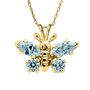 Children&#39;s Cubic Zirconia Pendant with Blue Butterfly in 14K Yellow Gold