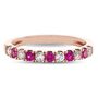 Ruby &amp; 1/4 ct. tw. Diamond Band in 10K Rose Gold