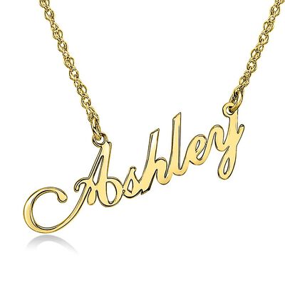 personalized script nameplate necklace