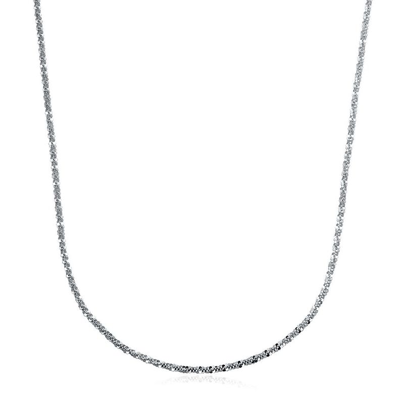 Polished Criss Cross Chain in 14K White Gold, 18&quot;