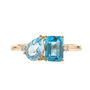 Blue Topaz and Diamond Accent Ring in 10K Yellow Gold