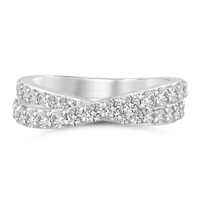 Lab Grown Diamond Crossover Anniversary Band in 14K White Gold (1 ct. tw.)