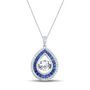 The Beat of Your Heart&amp;&#35;174; Lab Created Blue &amp; White Sapphire Pendant in Sterling Silver