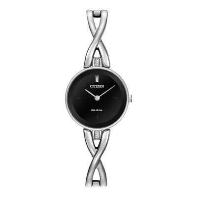 Silhouette Crystal Women’s Bangle Watch in Stainless Steel