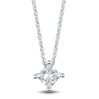 Lab Grown Diamond Pendant Solitaire in 14K White Gold (1/2 ct.)