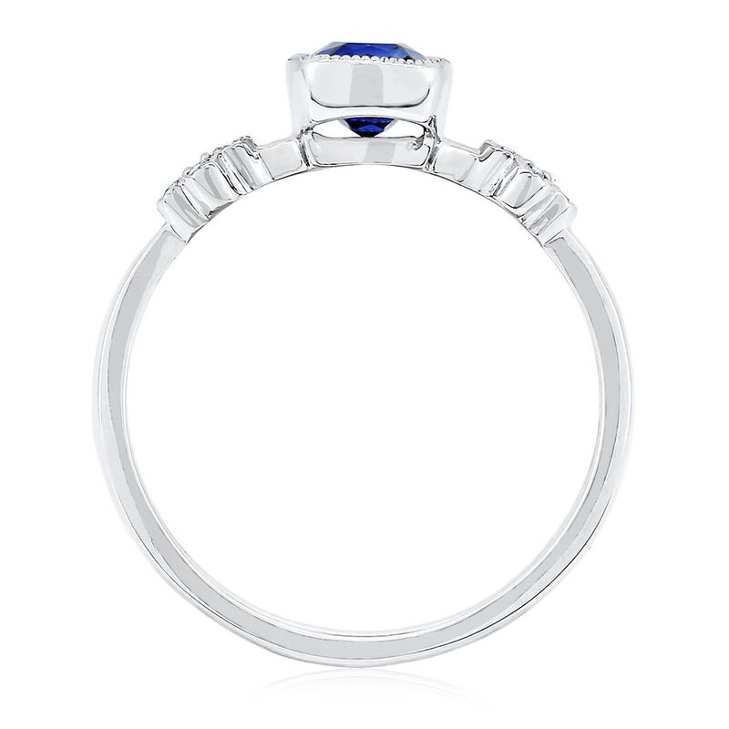 Lab Created Blue &amp; White Sapphire Stack Ring in Sterling Silver