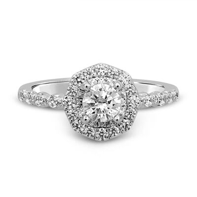 Lauren round-cut diamond engagement ring in 14k white gold (1 1/3 ct. tw.)