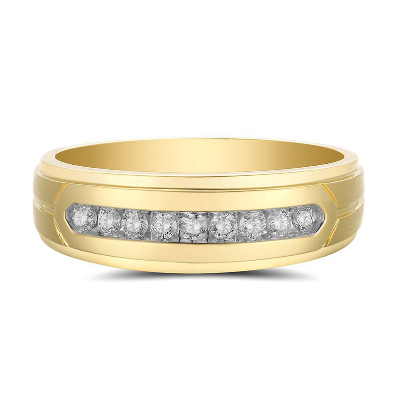 Men&rsquo;s Channel-Set Diamond Wedding Band in 10K Yellow Gold &#40;1/4 ct. tw.&#41;