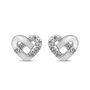 Lab Grown Diamond Knotted Heart Stud Earrings in 10K White Gold