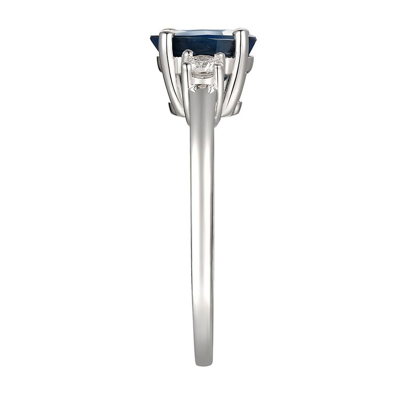 Sapphire &amp; Diamond Ring in 14K White Gold &#40;1/5 ct. tw.&#41;