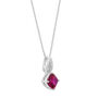 Lab Created Ruby &amp; Diamond Pendant &amp; Earring Boxed Set in Sterling Silver