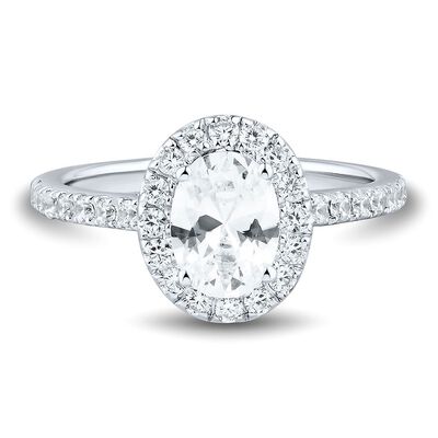 1 1/2 ct. tw. Lab Grown Diamond Oval Engagement Ring in 14K White Gold