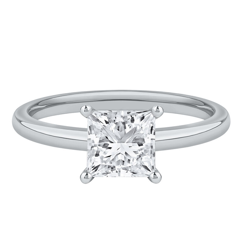Diamond Princess-Cut Solitaire Engagement Ring in 14K Gold