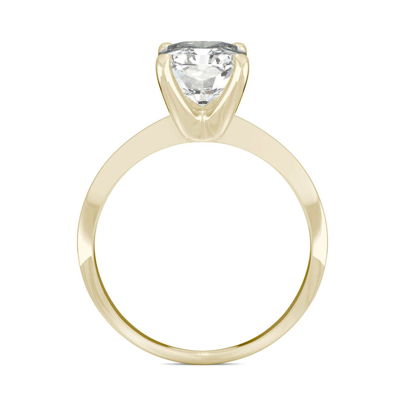 Radiant-Cut Moissanite Ring with Knife-Edge Band in 14K Yellow Gold &#40;2 3/4ct.&#41;