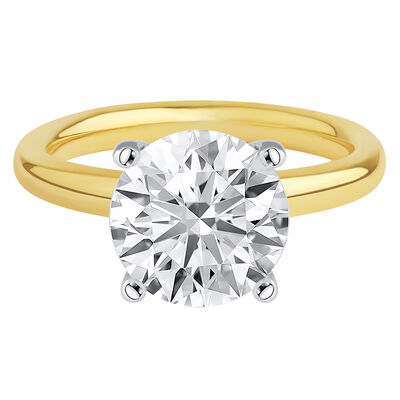 lab grown diamond solitaire round engagement ring in 14k gold (4 ct.)