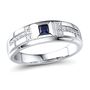 Men&#39;s Sapphire &amp; 1/7 ct. tw. Diamond Ring in 10K White Gold