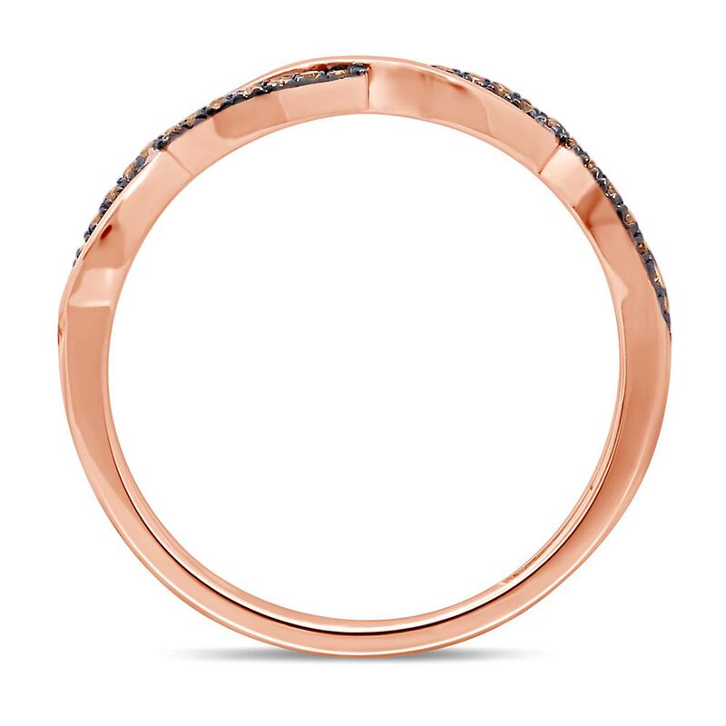 1/10 ct. tw. Champagne Diamond Twist Band in 10K Rose Gold