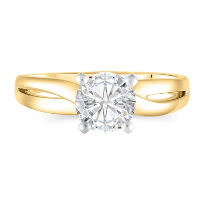 Open Single Twist Semi-Mount Engagement Ring in 14K Yellow Gold (Setting Only)