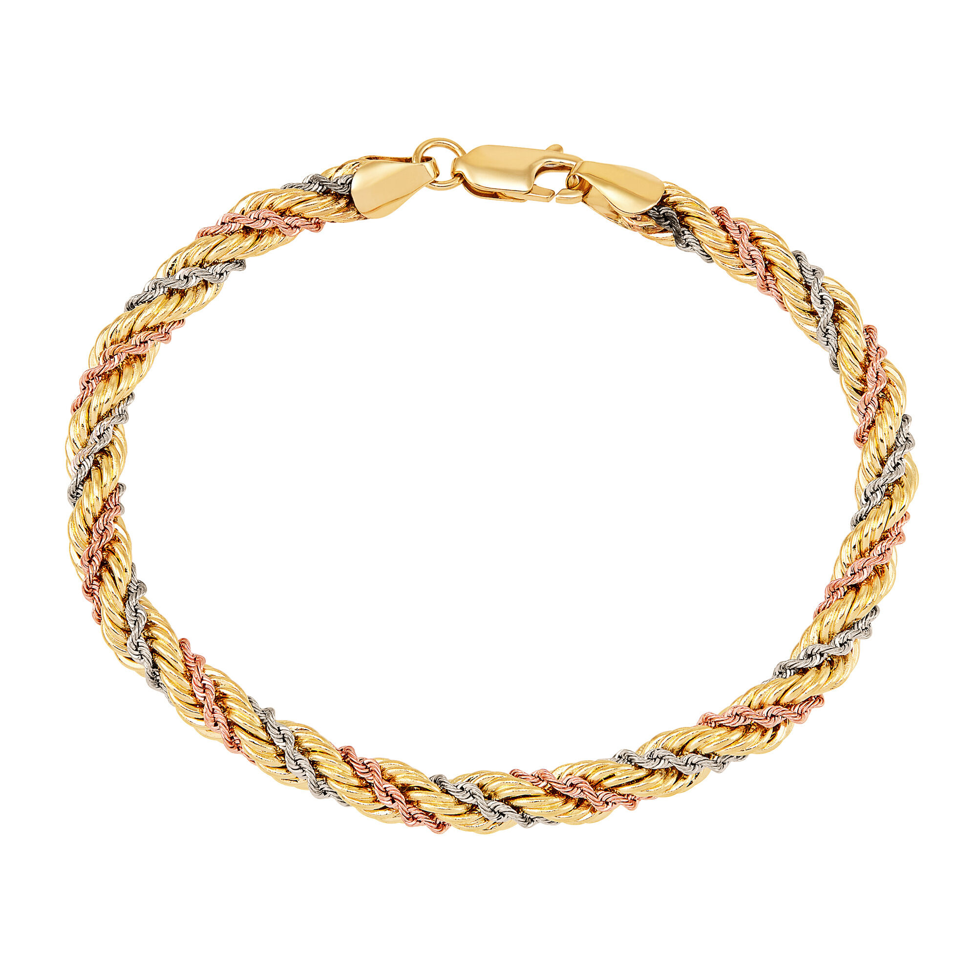 10k Gold Solid Diamond Cut Rope Bracelet 4.6mm 8inch – SG station