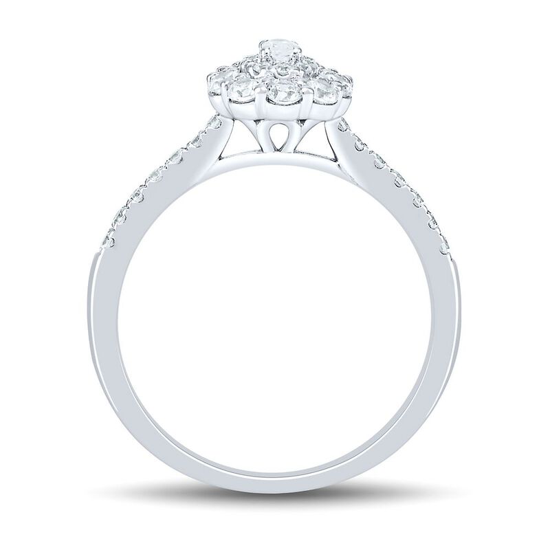 1/2 ct. tw. Diamond Halo Engagement Ring in 14K White Gold