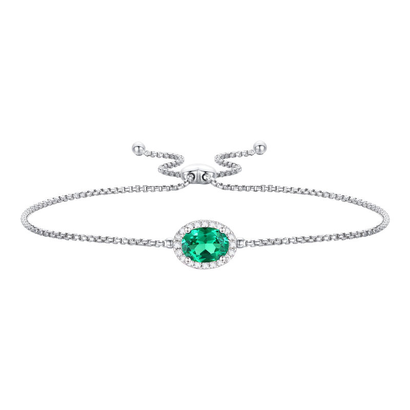 Lab Created Emerald Bolo Bracelet