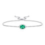 Lab Created Emerald Bolo Bracelet in Sterling Silver