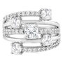 Lab-Created White Sapphire Multi-Row Band in Sterling Silver