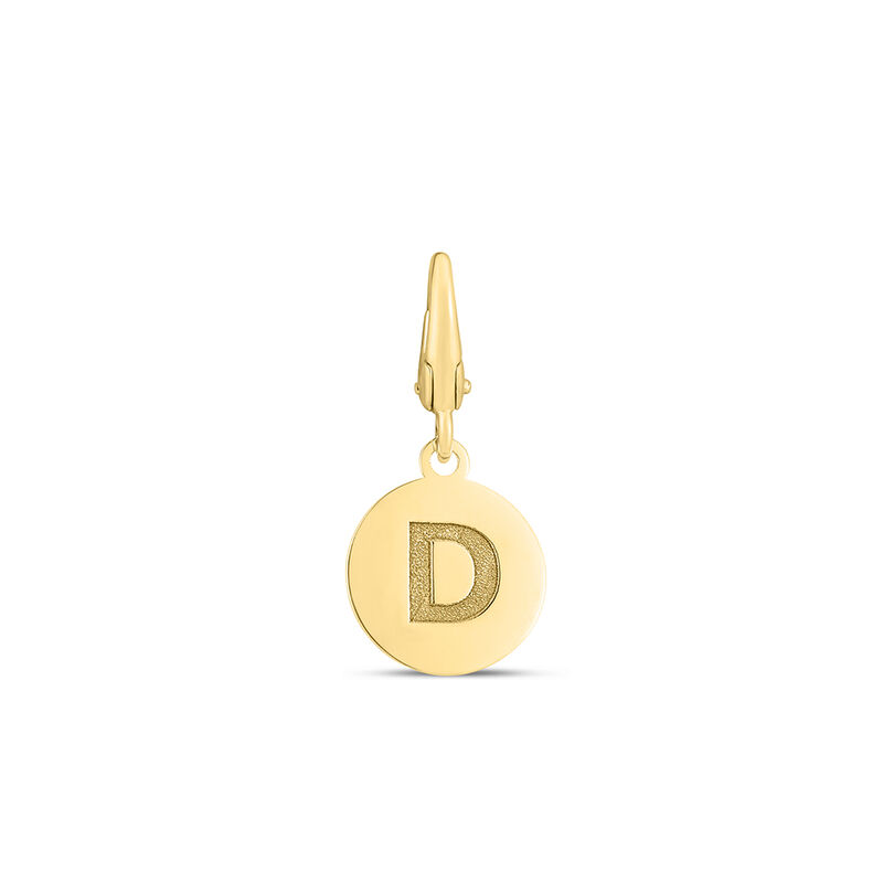 Initial Charm Disc with Letter &ldquo;D&rdquo; in 10K Yellow Gold