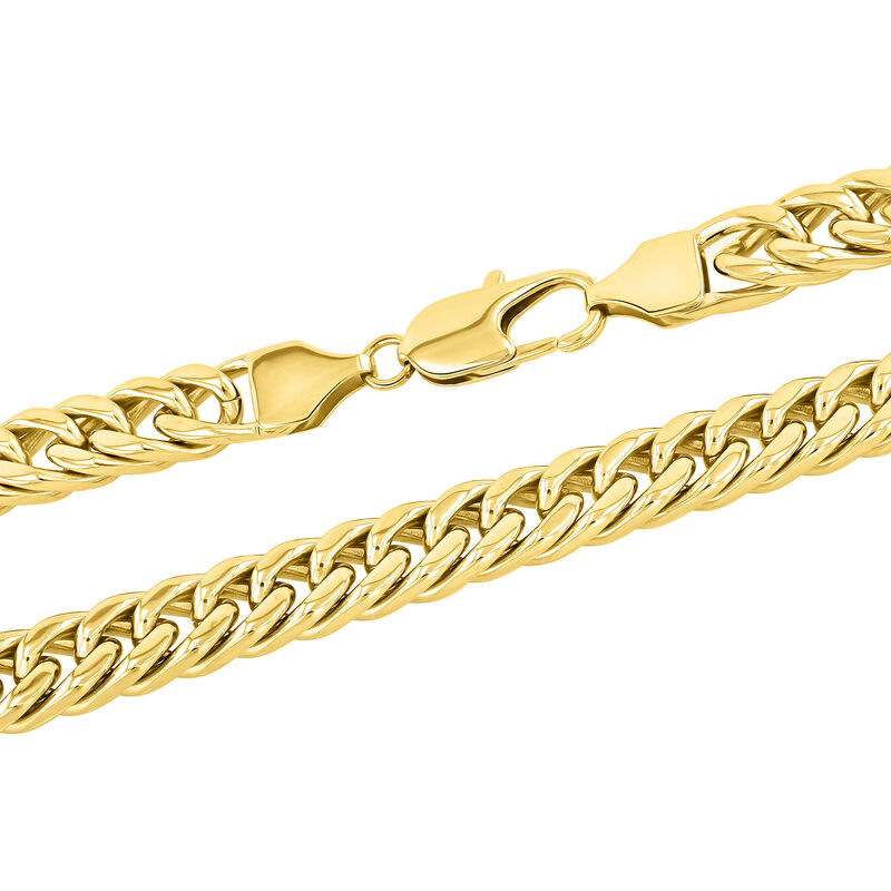 Curb Link Necklace in Yellow Ion-Plated Stainless Steel, 10mm, 24&quot;
