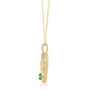 Emerald and Diamond Accent Mom Heart Pendant in 14K Yellow Gold
