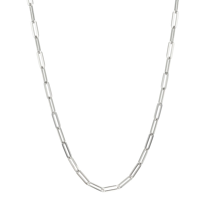 Paperclip Chain Necklace in Sterling Silver, 4.5mm, 18&quot;