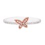 Diamond Butterfly Ring in Sterling Silver &amp; 10K Rose Gold