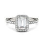 Emerald-Cut Moissanite Halo Ring in 14K White Gold &#40;1 1/4 ct. tw.&#41;
