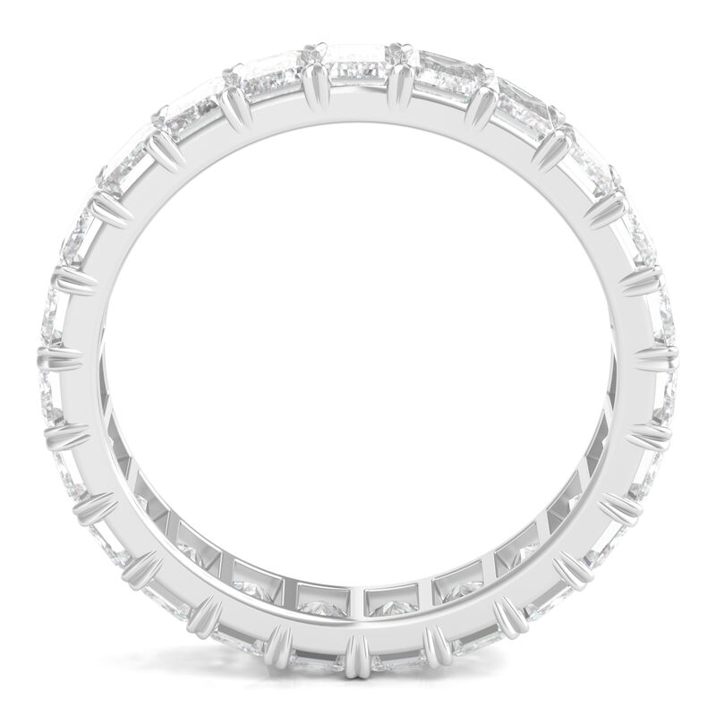 Emerald Cut Diamond Wedding Band with Eternity Setting