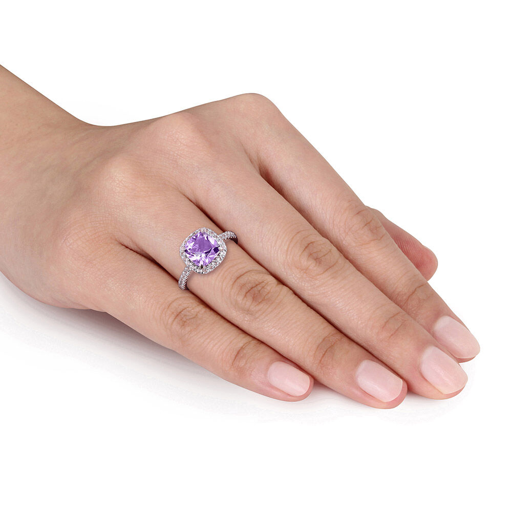 Amethyst & White Topaz Ring (AMT-RR-344A.) | Rananjay Exports