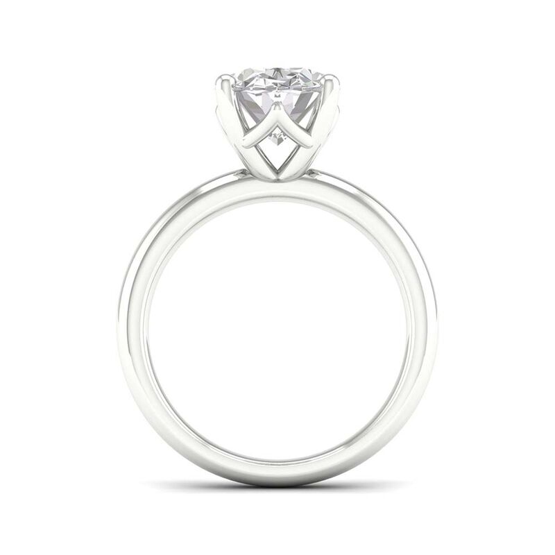 Lab Grown Diamond Oval Solitaire Engagement Ring in 14K White Gold &#40;3 ct.&#41;