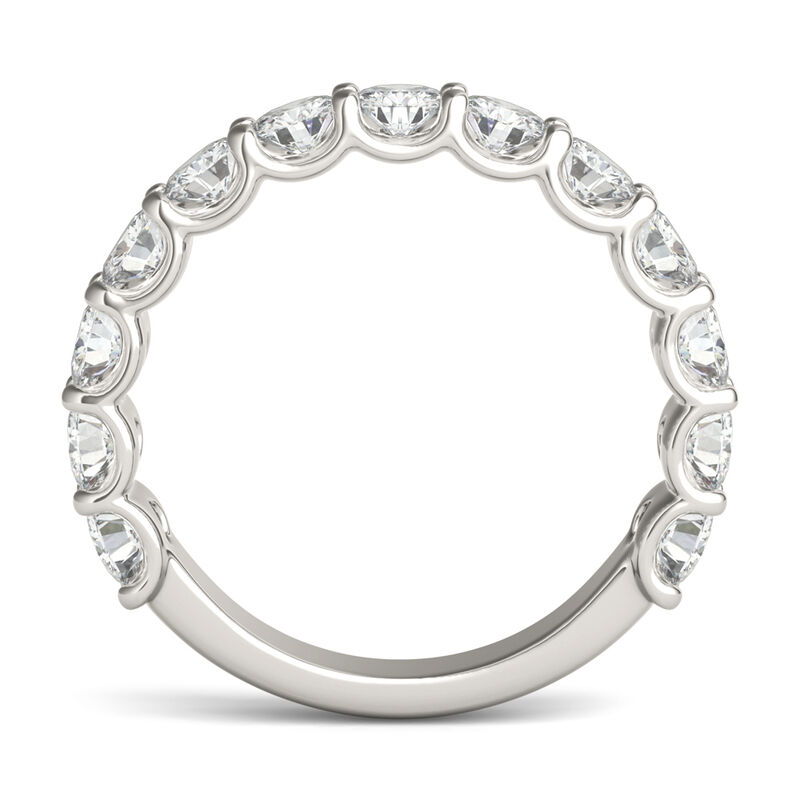 Lab Created Moissanite Band in 14K White Gold