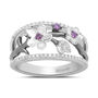 Mulan Rhodolite Garnet and Diamond Ring in Sterling Silver &#40;1/5 ct. tw.&#41;
