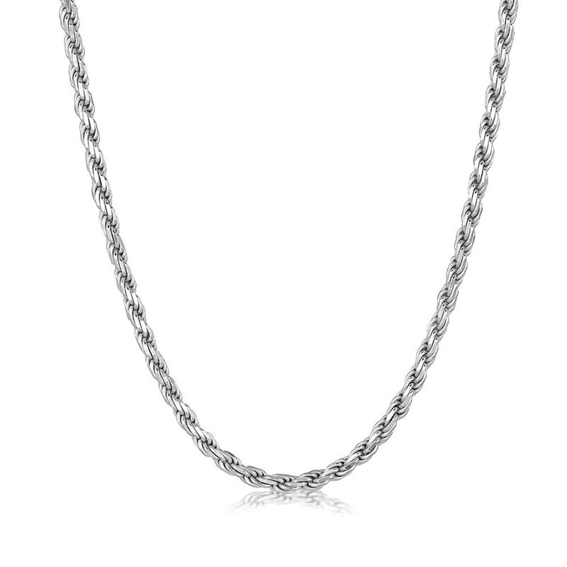 Rope Chain in Sterling Silver, 18&quot;