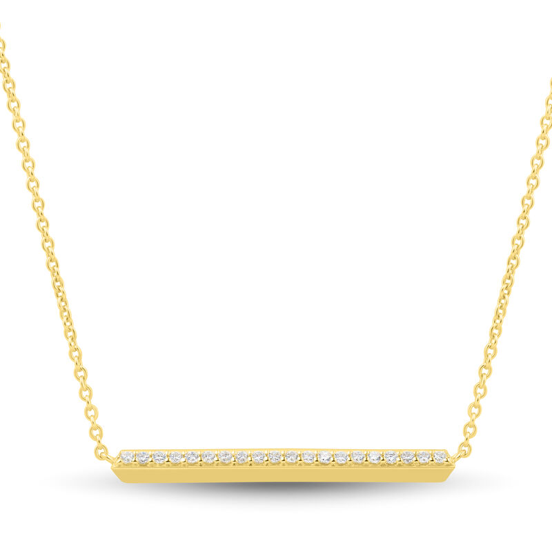 Lab Grown Diamond Horizontal Bar Necklace in Vermeil &#40;1/4 ct. tw.&#41;